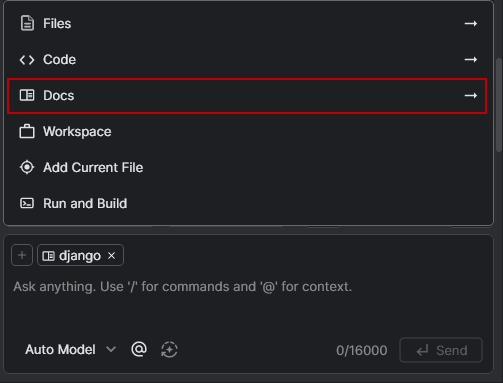 Quick add tech docs as context
