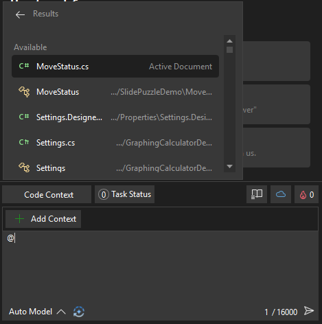 Colored context items in chat