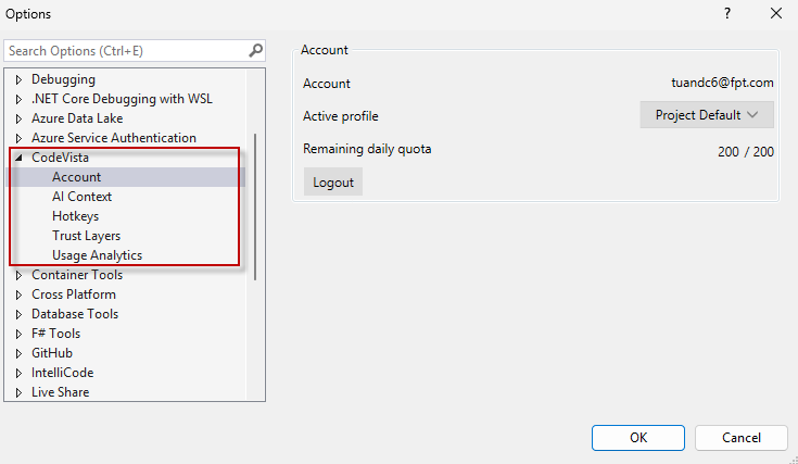New Extension Settings